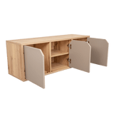 Biblioteca de Piso Piero Duna y Taupe 110.1x40.6cm Rectangular con Tres Compartimientos - Bibliotecas | Bylmo