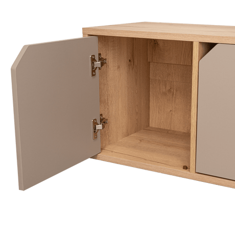 Biblioteca de Piso Piero Duna y Taupe 110.1x40.6cm Rectangular con Tres Compartimientos - Bibliotecas | Bylmo