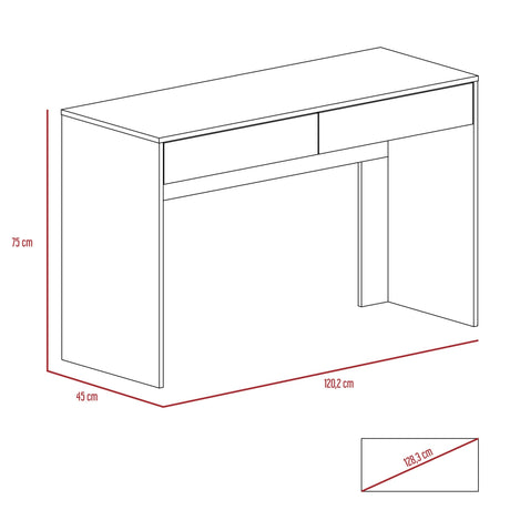 Escritorio Acre Blanco 120.2x75cm Con Dos Cajones - Escritorios y Archivadores | Bylmo