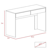 Escritorio Acre Blanco 120.2x75cm Con Dos Cajones