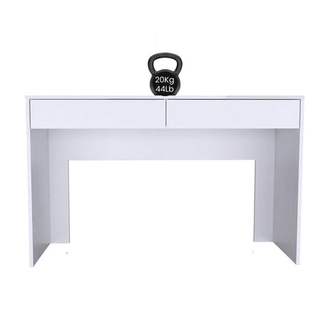 Escritorio Acre Blanco 120.2x75cm Con Dos Cajones
