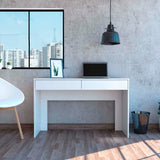 Escritorio Acre Blanco 120.2x75cm Con Dos Cajones