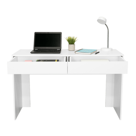 Escritorio Acre Blanco 120.2x75cm Con Dos Cajones - Escritorios y Archivadores | Bylmo