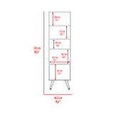 Biblioteca Stamford Wengue 48.3x170cm con Cuatro Compartimientos y con Un Cajón - Bibliotecas | Bylmo