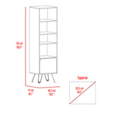 Biblioteca Stamford Wengue 48.3x170cm con Cuatro Compartimientos y con Un Cajón - Bibliotecas | Bylmo