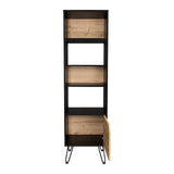 Biblioteca Stamford Wengue 48.3x170cm con Cuatro Compartimientos y con Un Cajón - Bibliotecas | Bylmo