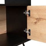 Biblioteca Stamford Wengue 48.3x170cm con Cuatro Compartimientos y con Un Cajón - Bibliotecas | Bylmo