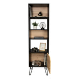 Biblioteca Stamford Wengue 48.3x170cm con Cuatro Compartimientos y con Un Cajón - Bibliotecas | Bylmo