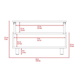 Mesa de Centro Coñac 80x29cm Rectangular Transformable Con Patas - Mesas | Bylmo
