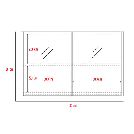 Gabinete de Baño 80 C Duna 80x50cm Rectangular con Espejo y con Un Entrepaño - Gabinetes | Bylmo