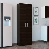 Alacena Nepal Wengue 60x169.9cm sin Cajones y con Dos Puertas - ALACENAS Y MUEBLES MICROONDAS | Bylmo