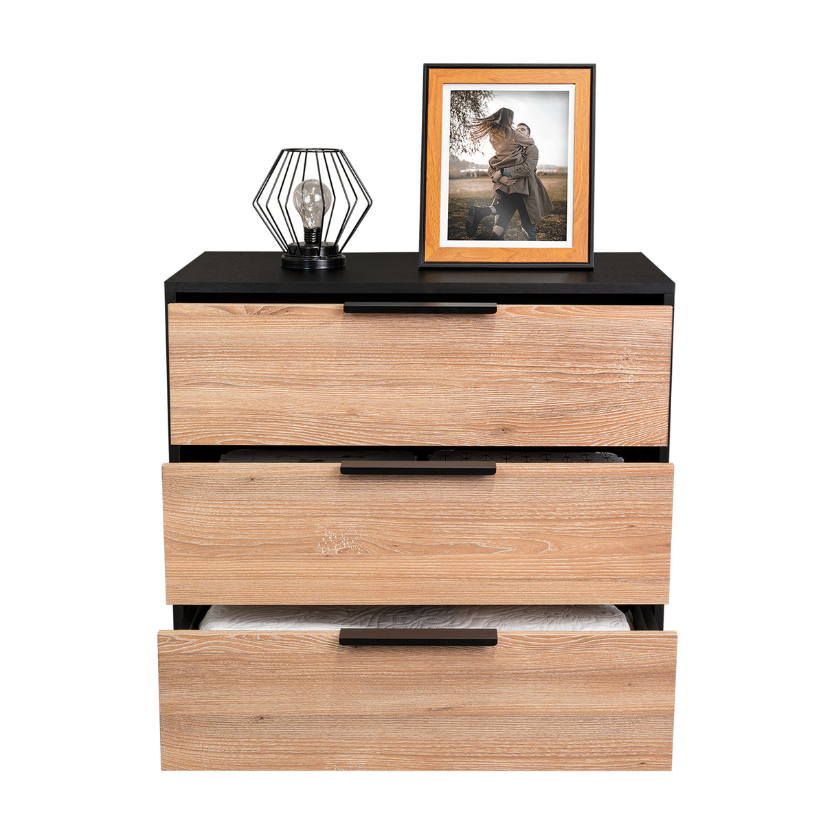 Cómoda Kaia Miel 70x68.7cm De Tres Hileras con Tres Cajones - Cajoneras | Bylmo