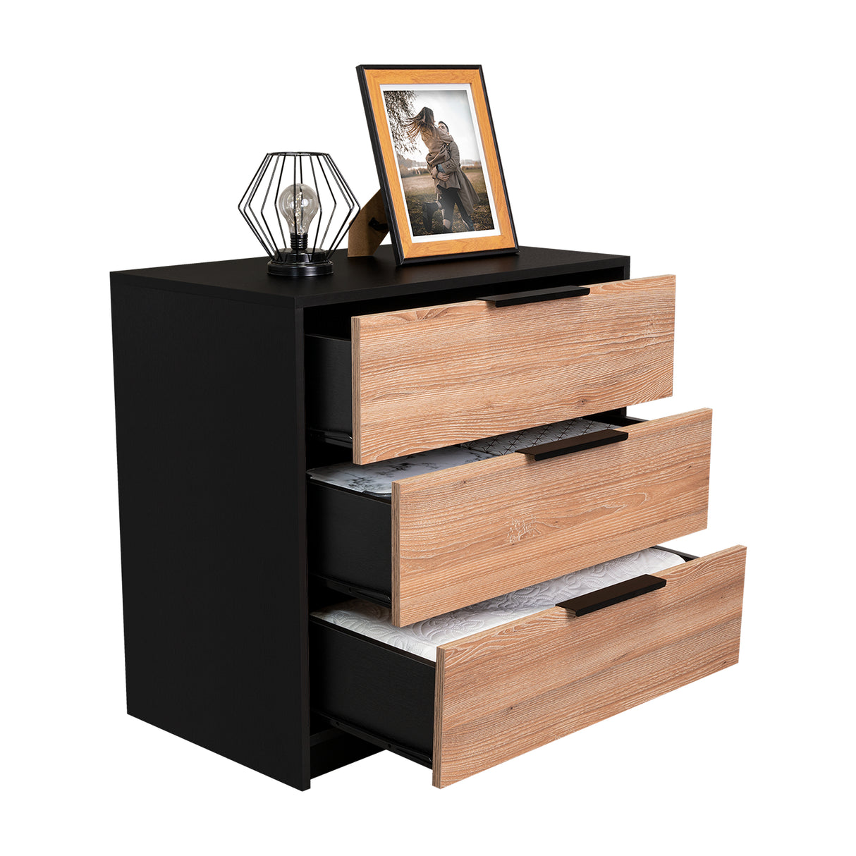 Cómoda Kaia Miel 70x68.7cm De Tres Hileras con Tres Cajones - Cajoneras | Bylmo