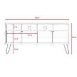 Rack de TV Vassel Miel 123x60cm para TV Hasta 55 Pulgadas y con Cuatro Compartimientos - Muebles para TV | Bylmo