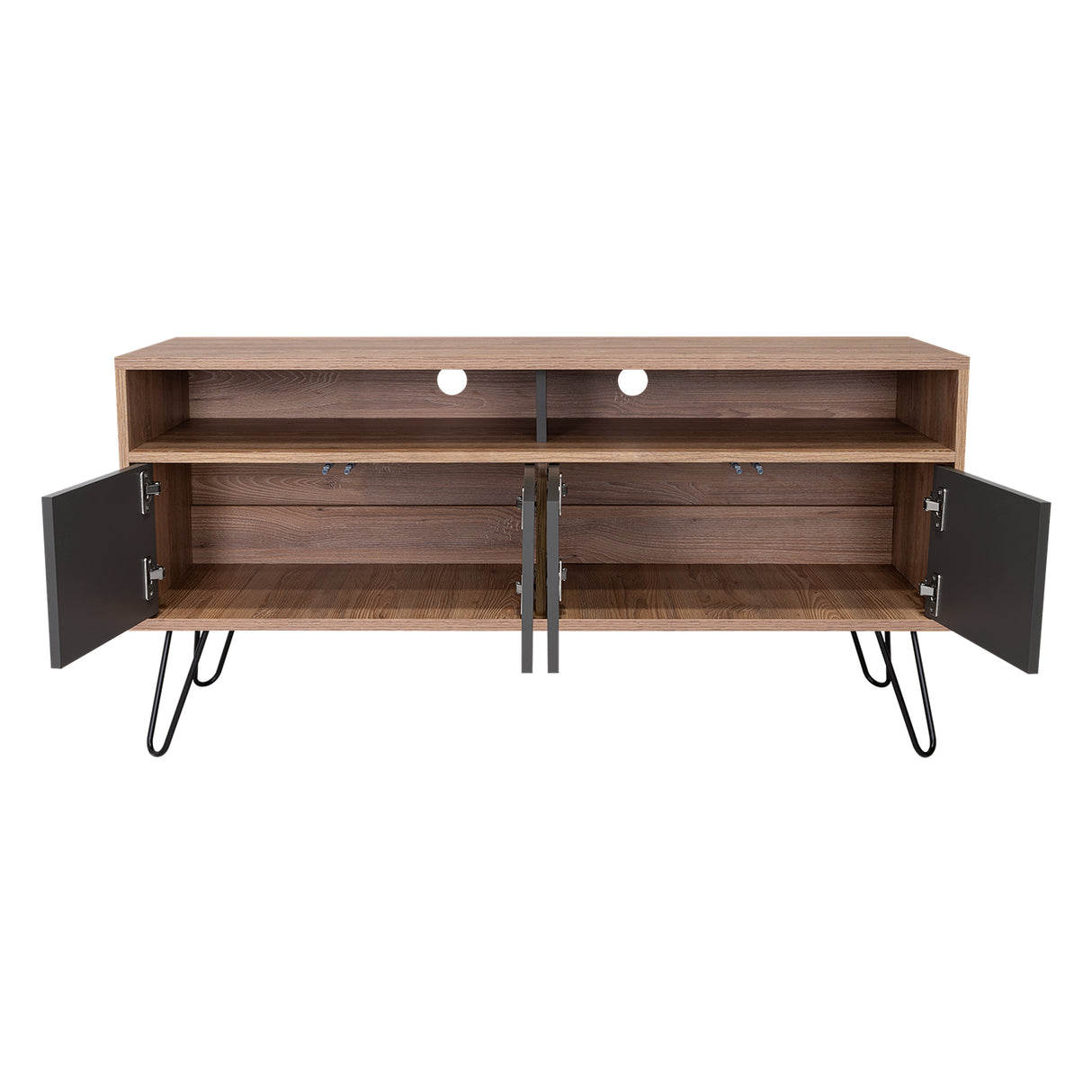 Rack de TV Vassel Miel 123x60cm para TV Hasta 55 Pulgadas y con Cuatro Compartimientos - Muebles para TV | Bylmo