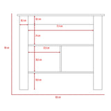 Mesa Auxiliar de Cocina Kitchen Duna y Blanco 103x90cm con Dos Entrepaños y con Tres Comportamientos - Muebles Organizadores | Bylmo