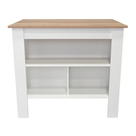 Mesa Auxiliar de Cocina Kitchen Duna y Blanco 103x90cm con Dos Entrepaños y con Tres Comportamientos - Muebles Organizadores | Bylmo