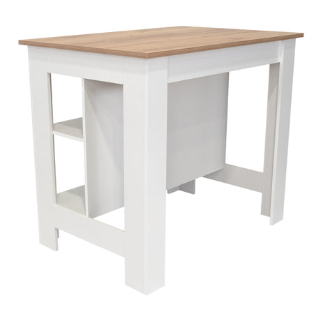 Mesa Auxiliar de Cocina Kitchen Duna y Blanco 103x90cm con Dos Entrepaños y con Tres Comportamientos - Muebles Organizadores | Bylmo