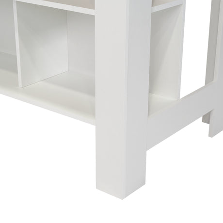 Mesa Auxiliar de Cocina Kitchen Duna y Blanco 103x90cm con Dos Entrepaños y con Tres Comportamientos - Muebles Organizadores | Bylmo