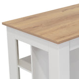 Mesa Auxiliar de Cocina Kitchen Duna y Blanco 103x90cm con Dos Entrepaños y con Tres Comportamientos - Muebles Organizadores | Bylmo