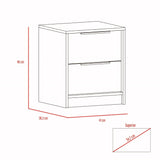 Mesa de Noche Kaia Rovere y Blanco 41x48cm con Dos Cajones - MESAS DE NOCHE | Bylmo