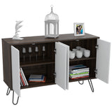 Bifé Vassel Habano y Blanco 117.1x75.6cm con Cuatro Puertas y con Cuatro Compartimientos - BIFES Y ARRIMOS | Bylmo