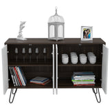 Bifé Vassel Habano y Blanco 117.1x75.6cm con Cuatro Puertas y con Cuatro Compartimientos - BIFES Y ARRIMOS | Bylmo