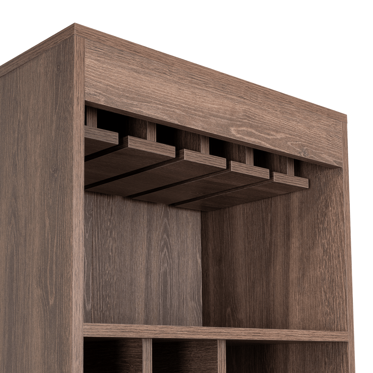 Bar Syrah Coñac 51x180cm con Un Cajón y con Ocho Portabotellas - Bares | Bylmo