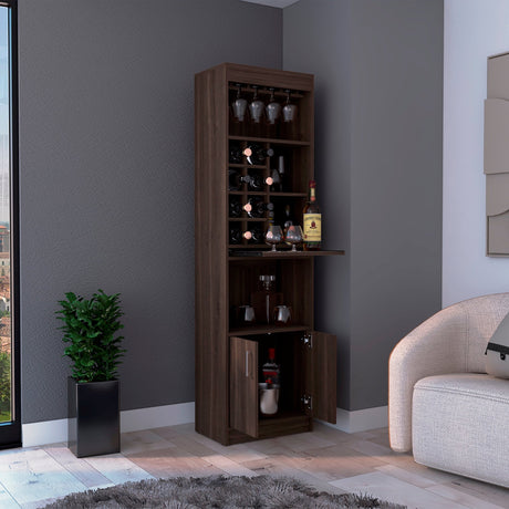 Bar Syrah Coñac 51x180cm con Un Cajón y con Ocho Portabotellas - Bares | Bylmo