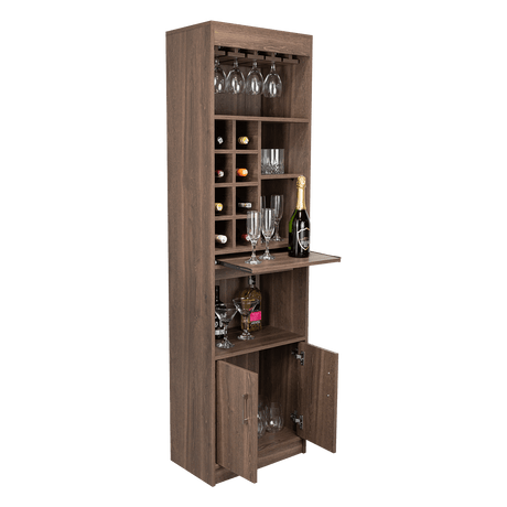 Bar Syrah Coñac 51x180cm con Un Cajón y con Ocho Portabotellas - Bares | Bylmo