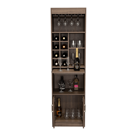 Bar Syrah Coñac 51x180cm con Un Cajón y con Ocho Portabotellas - Bares | Bylmo