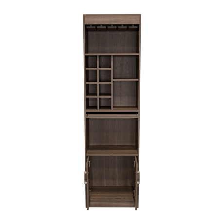 Bar Syrah Coñac 51x180cm con Un Cajón y con Ocho Portabotellas - Bares | Bylmo