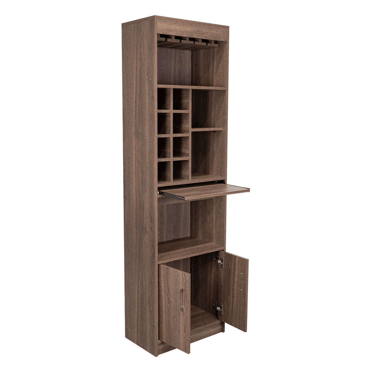 Bar Syrah Coñac 51x180cm con Un Cajón y con Ocho Portabotellas - Bares | Bylmo