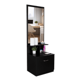 Cómoda Tulum Wengue y Blanco 54 cm con Espejo y Un Cajón - Cajoneras | Bylmo