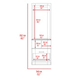 Cómoda Tulum Wengue y Blanco 54 cm con Espejo y Un Cajón - Cajoneras | Bylmo