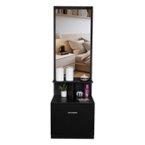 Cómoda Tulum Wengue y Blanco 54 cm con Espejo y Un Cajón - Cajoneras | Bylmo