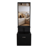 Cómoda Tulum Wengue y Blanco 54 cm con Espejo y Un Cajón - Cajoneras | Bylmo