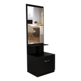 Cómoda Tulum Wengue y Blanco 54 cm con Espejo y Un Cajón - Cajoneras | Bylmo