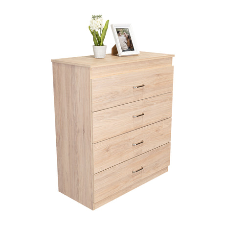 Cómoda Santino Rovere y Blanco 80x91.1cm De Cuatro Hileras con Cuatro Cajones - Cajoneras | Bylmo