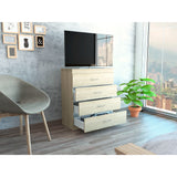 Cómoda Santino Rovere y Blanco 80x91.1cm De Cuatro Hileras con Cuatro Cajones - Cajoneras | Bylmo