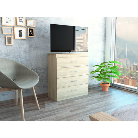 Cómoda Santino Rovere y Blanco 80x91.1cm De Cuatro Hileras con Cuatro Cajones - Cajoneras | Bylmo