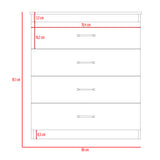 Cómoda Santino Rovere y Blanco 80x91.1cm De Cuatro Hileras con Cuatro Cajones - Cajoneras | Bylmo