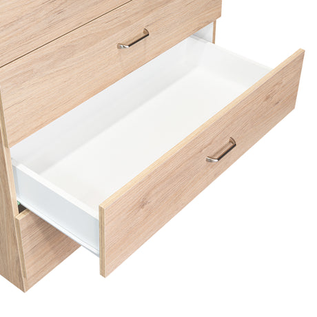 Cómoda Santino Rovere y Blanco 80x91.1cm De Cuatro Hileras con Cuatro Cajones - Cajoneras | Bylmo
