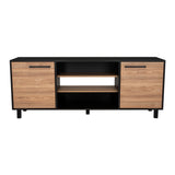 Rack de TV Kaia Wengue y Miel 155.5x61.2cm Para TV Hasta 65 Pulgadas con Dos Cajones y con Patas - Muebles para TV | Bylmo