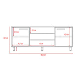 Rack de TV Kaia Wengue y Miel 155.5x61.2cm Para TV Hasta 65 Pulgadas con Dos Cajones y con Patas - Muebles para TV | Bylmo
