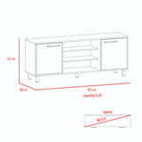 Rack de TV Kaia Wengue y Miel 155.5x61.2cm Para TV Hasta 65 Pulgadas con Dos Cajones y con Patas - Muebles para TV | Bylmo