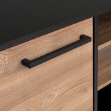 Rack de TV Kaia Wengue y Miel 155.5x61.2cm Para TV Hasta 65 Pulgadas con Dos Cajones y con Patas - Muebles para TV | Bylmo