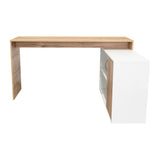 Escritorio en L Axis Duna y Blanco 151.5x76.5cm sin Cajones y con Organizador de Libros - Escritorios y Archivadores | Bylmo