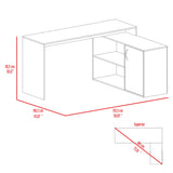 Escritorio en L Axis Duna y Blanco 151.5x76.5cm sin Cajones y con Organizador de Libros - Escritorios y Archivadores | Bylmo