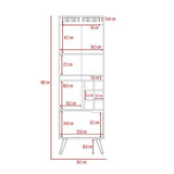 Bar Audra Duna y Wengue 59.7x180cm con Cuatro Compartimientos con Seis Portacopas y con Seis Portabotellas - Bares | Bylmo